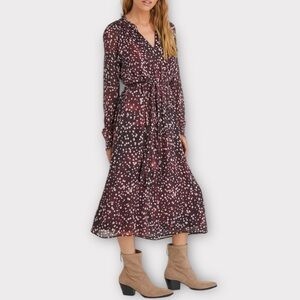 Bella Dahl Dark Patterned Midi Dress